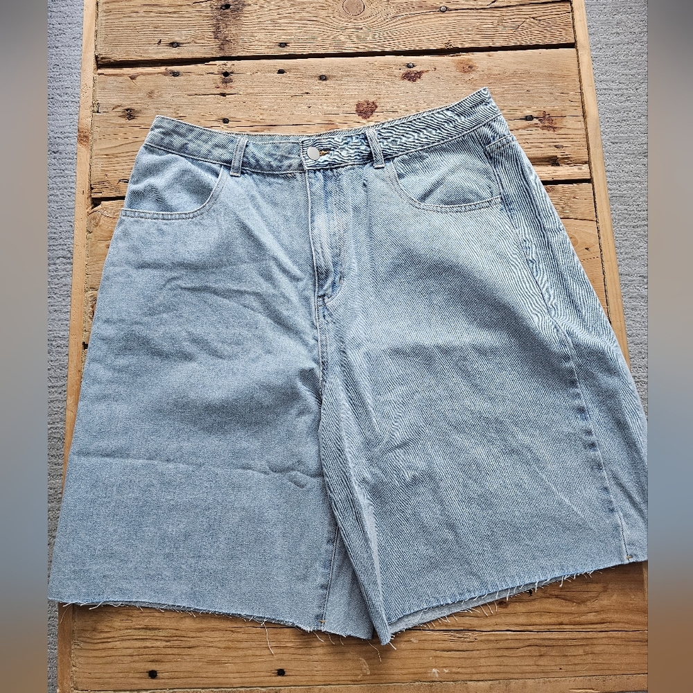 Light Blue Cutoff Denim Shorts
